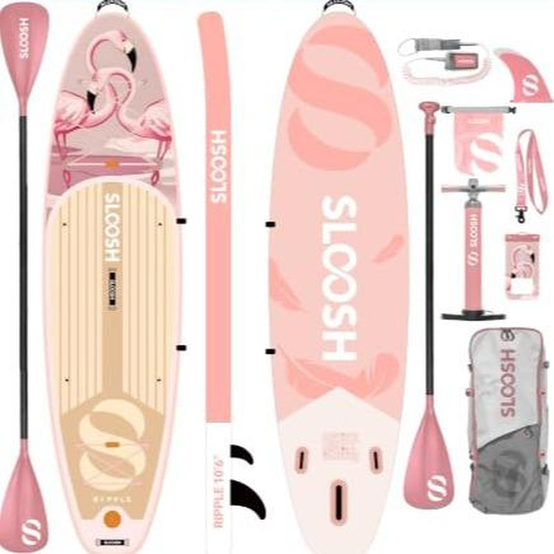 SLOOSH Ripple 10'6" Inflatable Stand up Paddle Board with Premium Accessories Non-Slip EVA Deck Ultra-Light Carry Bag Pump for Adults & Kids Tiktokshopsummerturnup - Outdoor
