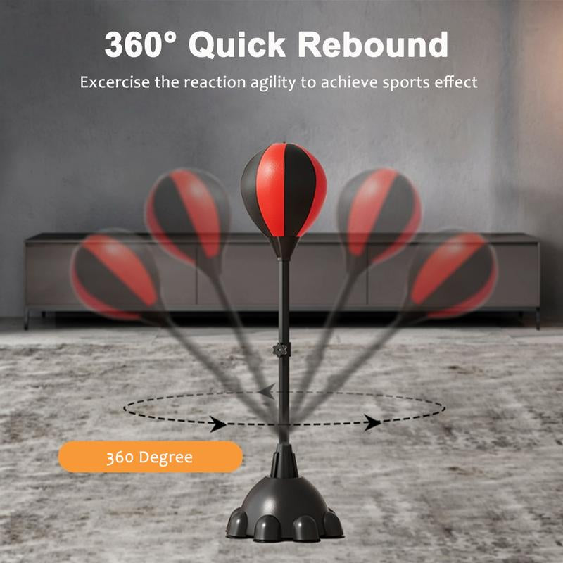 Punching Bag with Stand, Boxing Bag for Teens & Adults - Height Adjustable - Speed Bag for Training, Boxing Equipment, Stress Relief & Fitness