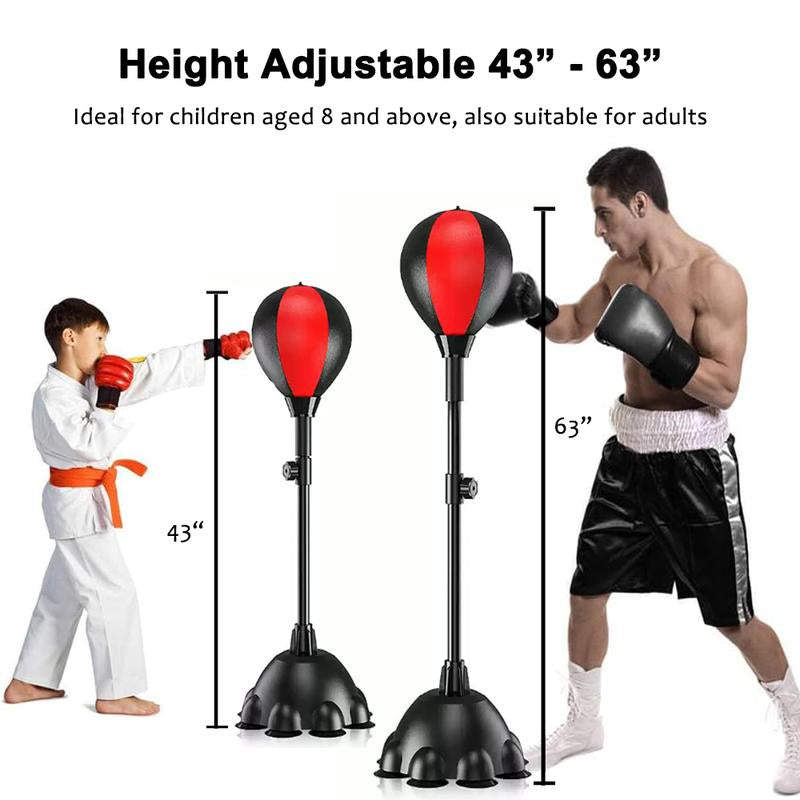 Punching Bag with Stand, Boxing Bag for Teens & Adults - Height Adjustable - Speed Bag for Training, Boxing Equipment, Stress Relief & Fitness