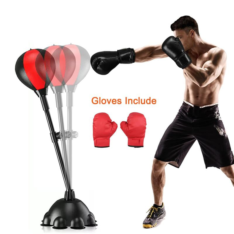 Punching Bag with Stand, Boxing Bag for Teens & Adults - Height Adjustable - Speed Bag for Training, Boxing Equipment, Stress Relief & Fitness