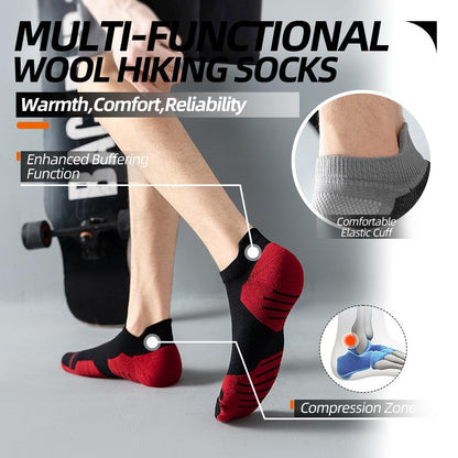 Men'S 5-Pair Professional Sports Socks - Ankle Mesh Breathable Cushioned Performance Cotton Arch Support Anti-Slip Sweat Absorbing Odor Proof Breathable Shock-Absorbing Wear-Resistant Running Socks All Season Universal - Menswear